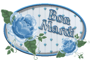 Gif animé Bon mardi roses bleues